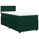 vidaXL sötétzöld bársony rugós ágy matraccal 100 x 200 cm