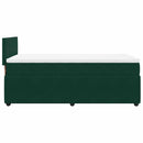 vidaXL sötétzöld bársony rugós ágy matraccal 100 x 200 cm