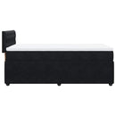 vidaXL fekete bársony rugós ágy matraccal 100 x 200 cm