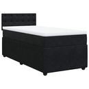 vidaXL fekete bársony rugós ágy matraccal 100 x 200 cm