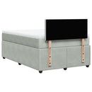 vidaXL világosszürke bársony rugós ágy matraccal 120 x 190 cm