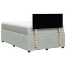 vidaXL világosszürke bársony rugós ágy matraccal 120 x 190 cm