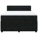 vidaXL fekete bársony rugós ágy matraccal 140 x 190 cm