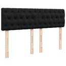 vidaXL fekete bársony rugós ágy matraccal 140 x 190 cm