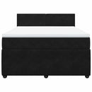 vidaXL fekete bársony rugós ágy matraccal 140x200 cm