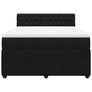 vidaXL fekete bársony rugós ágy matraccal 140x200 cm