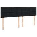 vidaXL fekete bársony rugós ágy matraccal 180x200 cm