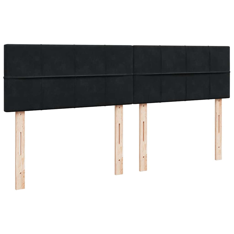 vidaXL fekete bársony rugós ágy matraccal 180x200 cm