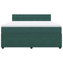 vidaXL sötétzöld bársony rugós ágy matraccal 180x200 cm