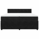 vidaXL fekete bársony rugós ágy matraccal 200x200 cm