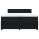 vidaXL fekete bársony rugós ágy matraccal 200x200 cm