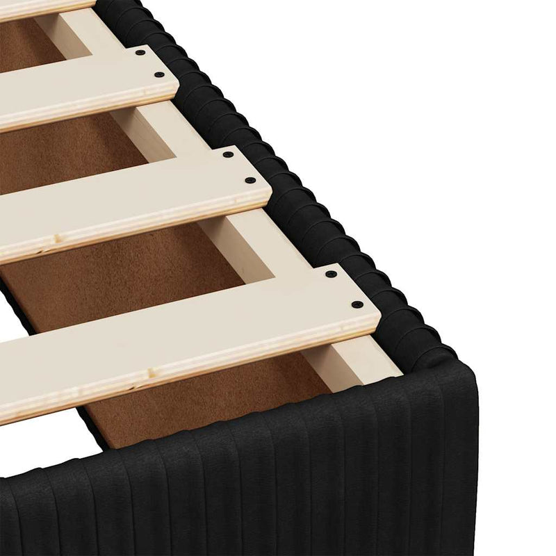 vidaXL fekete bársony rugós ágy matraccal 200x200 cm