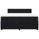 vidaXL fekete bársony rugós ágy matraccal 200x200 cm