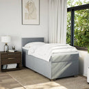 vidaXL világosszürke szövet rugós ágy matraccal 80 x 200 cm