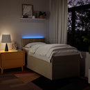 vidaXL krémszínű szövet rugós ágy matraccal 80 x 200 cm