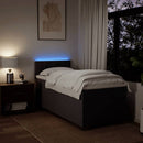 vidaXL sötétbarna szövet rugós ágy matraccal 90 x 190 cm