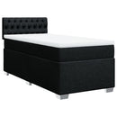 vidaXL fekete szövet rugós ágy matraccal 90x200 cm