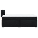 vidaXL fekete szövet rugós ágy matraccal 90x200 cm