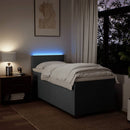 vidaXL sötétszürke szövet rugós ágy matraccal 100 x 200 cm