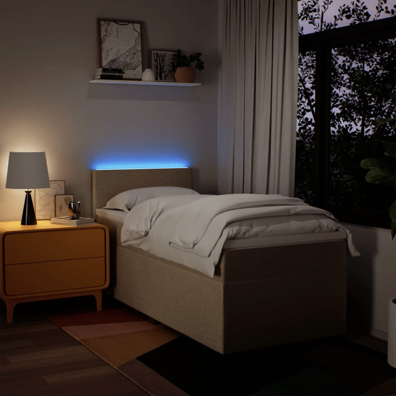 vidaXL krémszínű szövet rugós ágy matraccal 100 x 200 cm