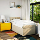 vidaXL krémszínű szövet rugós ágy matraccal 100 x 200 cm