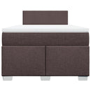 vidaXL sötétbarna szövet rugós ágy matraccal 120 x 190 cm