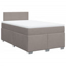 vidaXL tópszínű szövet rugós ágy matraccal 120 x 190 cm