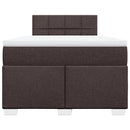 vidaXL sötétbarna szövet rugós ágy matraccal 120 x 190 cm