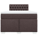 vidaXL sötétbarna szövet rugós ágy matraccal 120 x 190 cm