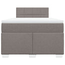 vidaXL tópszínű szövet rugós ágy matraccal 120 x 200 cm