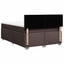 vidaXL sötétbarna szövet rugós ágy matraccal 140 x 190 cm