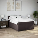 vidaXL sötétbarna szövet rugós ágy matraccal 140 x 190 cm