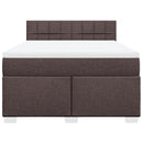 vidaXL sötétbarna szövet rugós ágy matraccal 140 x 190 cm