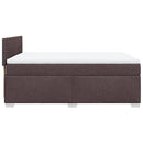 vidaXL sötétbarna szövet rugós ágy matraccal 140 x 190 cm