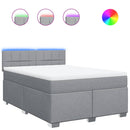 vidaXL világosszürke szövet rugós ágy matraccal 140 x 200 cm