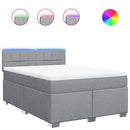 vidaXL világosszürke szövet rugós ágy matraccal 160 x 200 cm