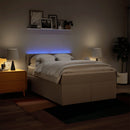 vidaXL krémszínű szövet rugós ágy matraccal 160 x 200 cm