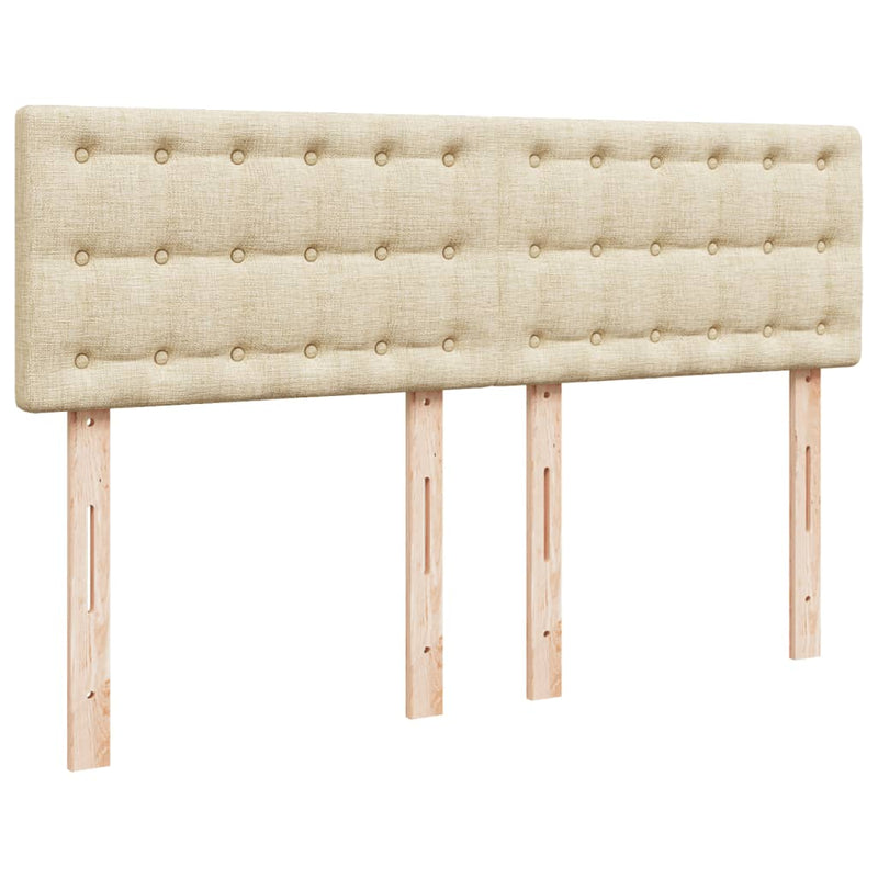 vidaXL krémszínű szövet rugós ágy matraccal 160 x 200 cm