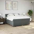 vidaXL sötétszürke szövet rugós ágy matraccal 180 x 200 cm