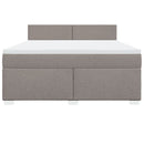 vidaXL tópszínű szövet rugós ágy matraccal 180 x 200 cm