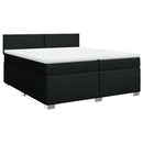 vidaXL fekete szövet rugós ágy matraccal 200 x 200 cm