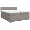vidaXL tópszínű szövet rugós ágy matraccal 200 x 200 cm