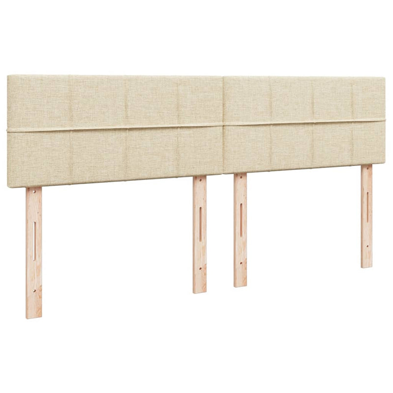 vidaXL krémszínű szövet rugós ágy matraccal 200 x 200 cm