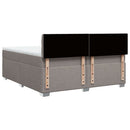 vidaXL tópszínű szövet rugós ágy matraccal 200 x 200 cm