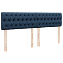 vidaXL kék szövet rugós ágy matraccal 200 x 200 cm