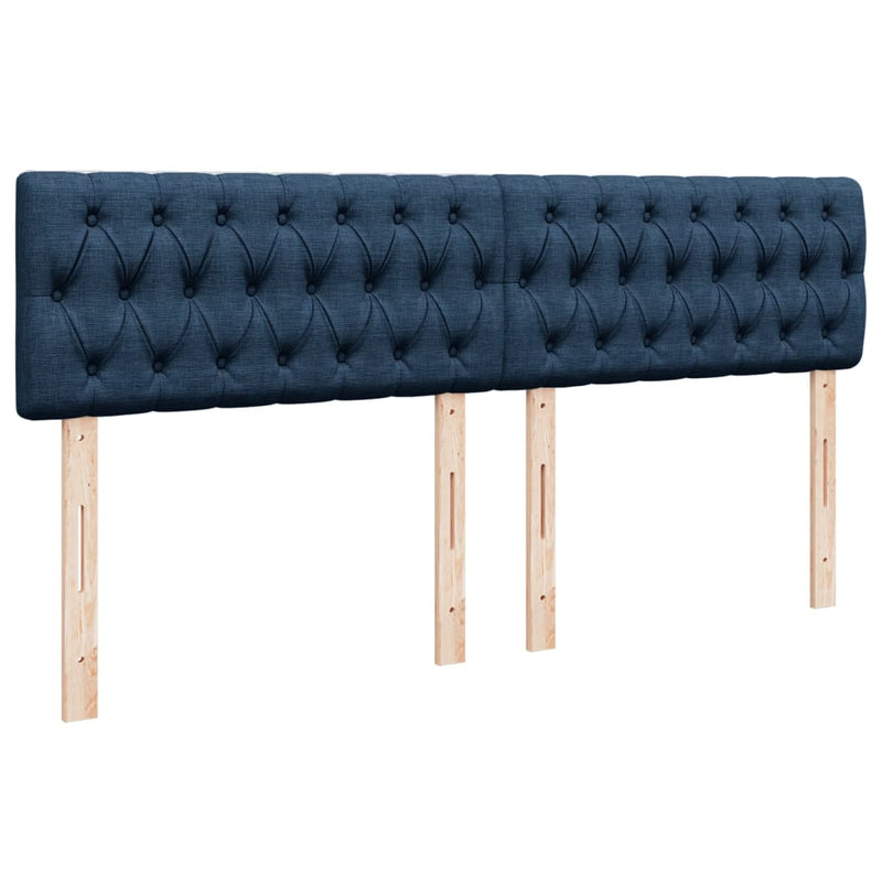 vidaXL kék szövet rugós ágy matraccal 200 x 200 cm