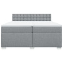 vidaXL világosszürke szövet rugós ágy matraccal 200 x 200 cm