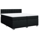 vidaXL fekete szövet rugós ágy matraccal 200 x 200 cm