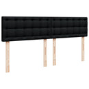 vidaXL fekete szövet rugós ágy matraccal 200 x 200 cm