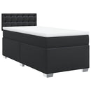 vidaXL fekete műbőr rugós ágy matraccal 80 x 200 cm